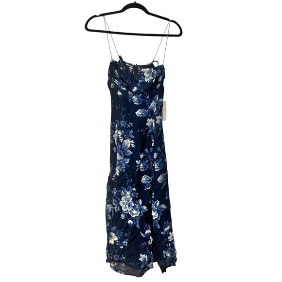 Reformation Juliette High Slit Sundress Sleeveless Lottie Blue Size 2 NWT - Picture 3 of 12